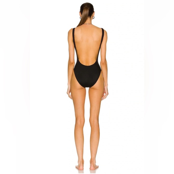 Norma Kamali Women Super Low Back Nude Mesh Mio Swimsuit 1-Piece Black XS S L - Picture 4 of 16